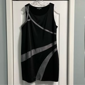 PENNINGTONS ADDITIONELLE black and silver cocktail dress size 3X wedding guest